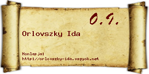 Orlovszky Ida névjegykártya